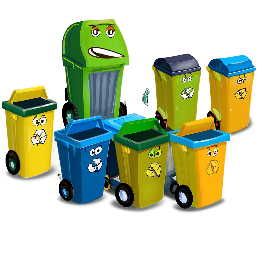 Cartoon Recycle Bin Png 06132024 PNG image