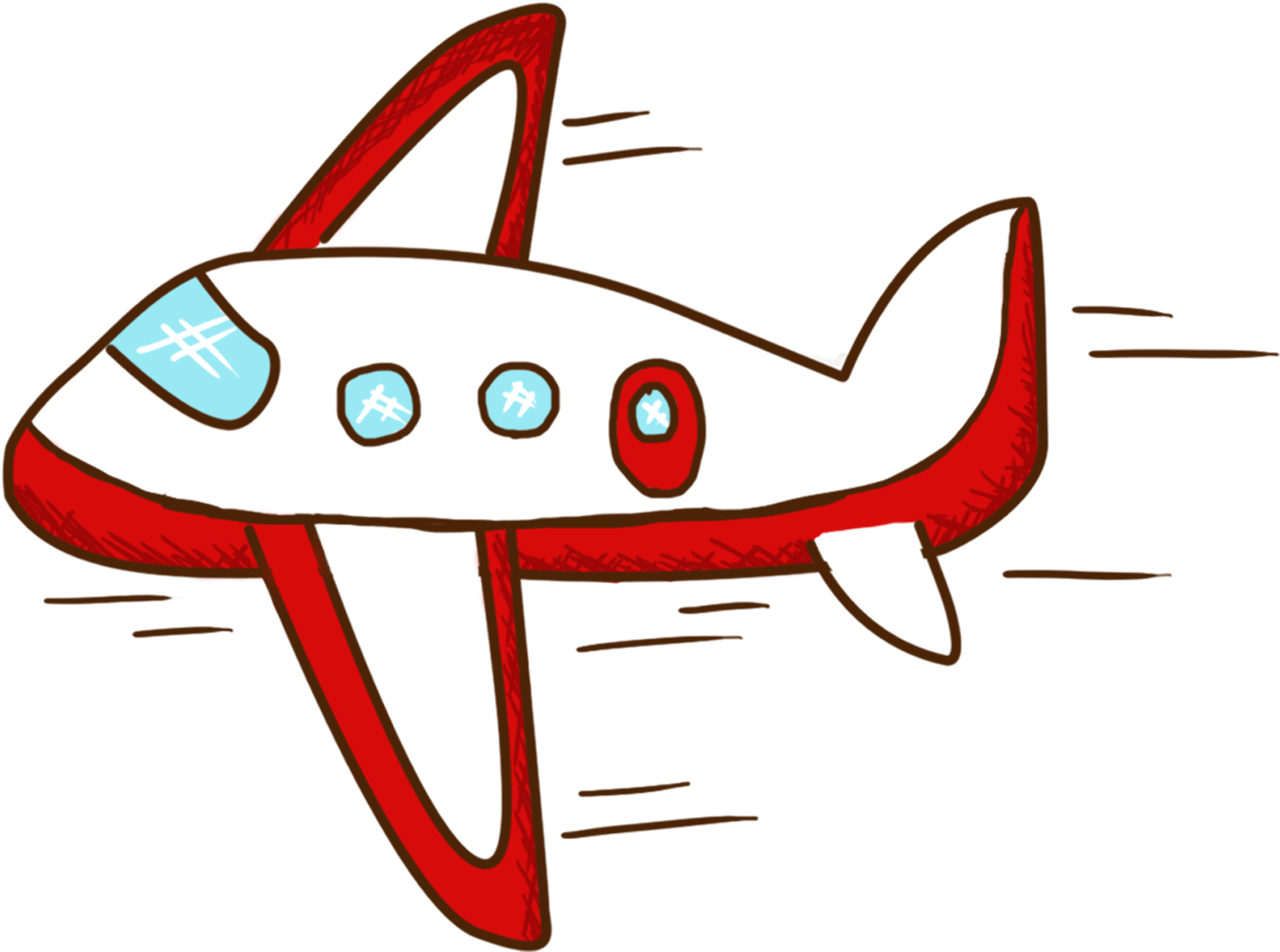 Cartoon Red White Airplane PNG image