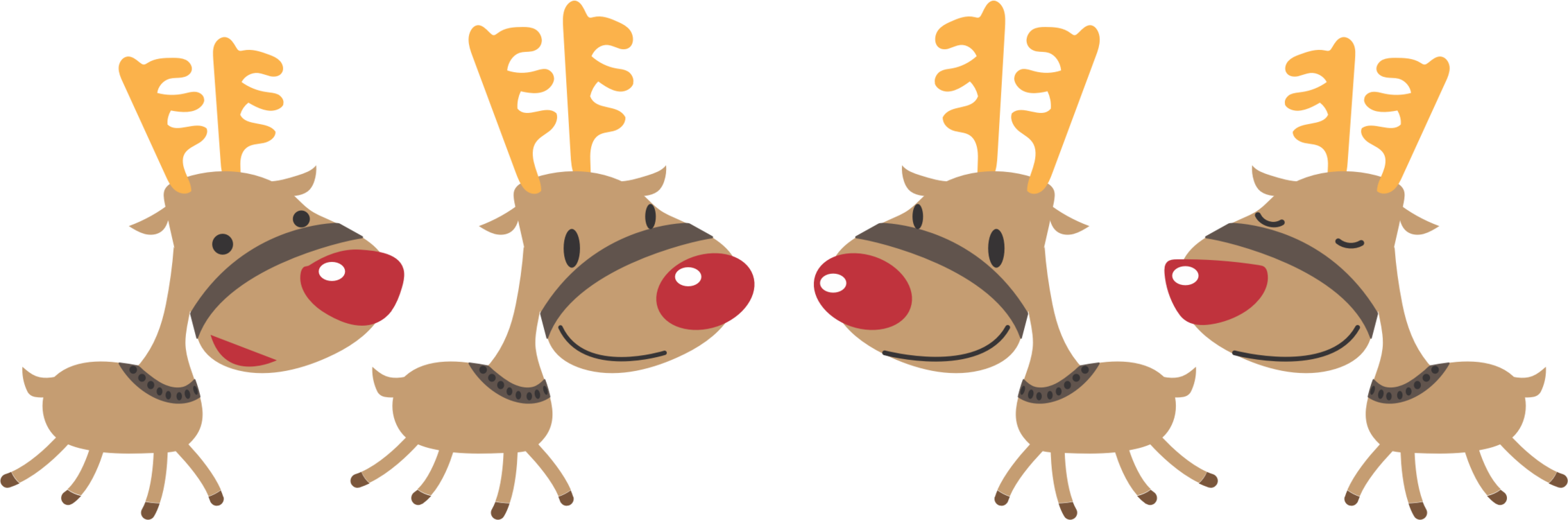 Cartoon Reindeer Expressions PNG image