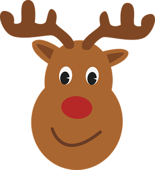 Cartoon Reindeer Face Graphic PNG image