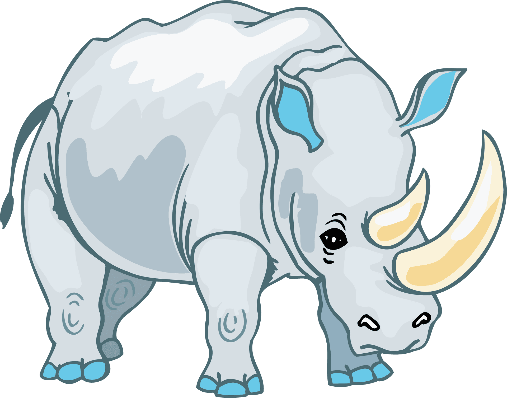 Cartoon_ Rhino_ Illustration PNG image