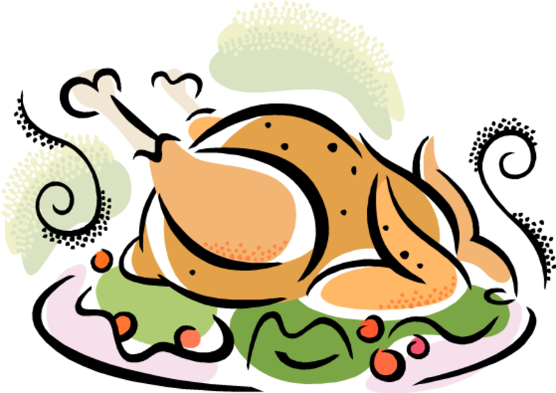 Cartoon Roast Chicken Dinner Illustration PNG image