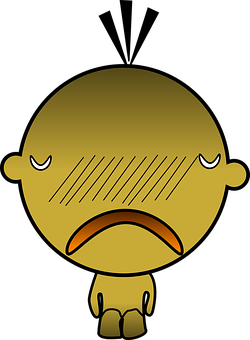 Cartoon Sad Face Expression PNG image