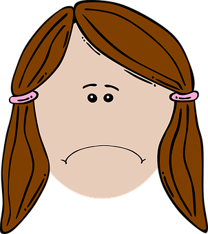 Cartoon Sad Girl Face PNG image