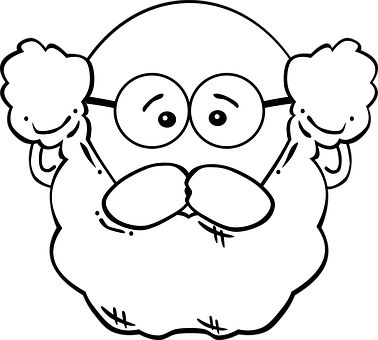 Cartoon Santa Claus Face Outline PNG image