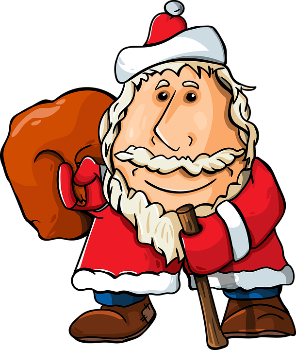 Cartoon Santa Clauswith Sack PNG image