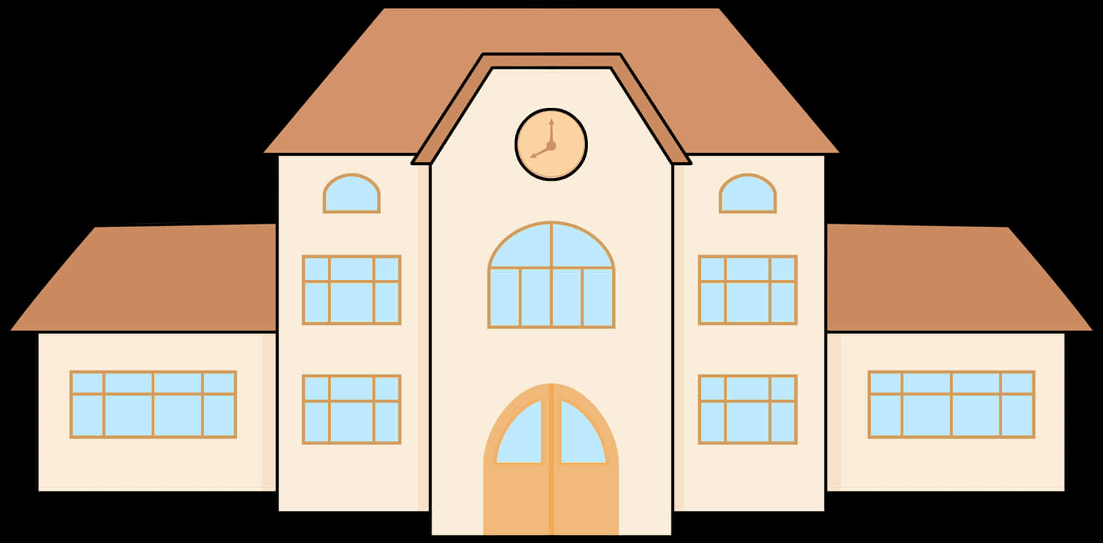 Cartoon School Building PNG image