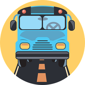 Cartoon School Bus Icon PNG image