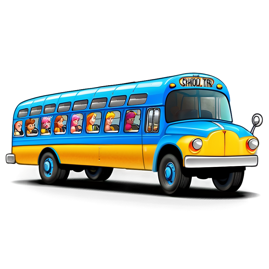 Cartoon School Trip Bus Png 06272024 PNG image