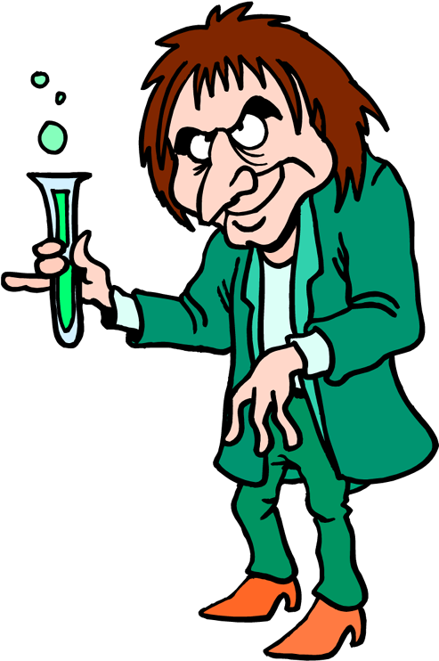 Cartoon Scientist Holding Test Tube PNG image