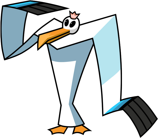 Cartoon Seagull Stylized Graphic PNG image