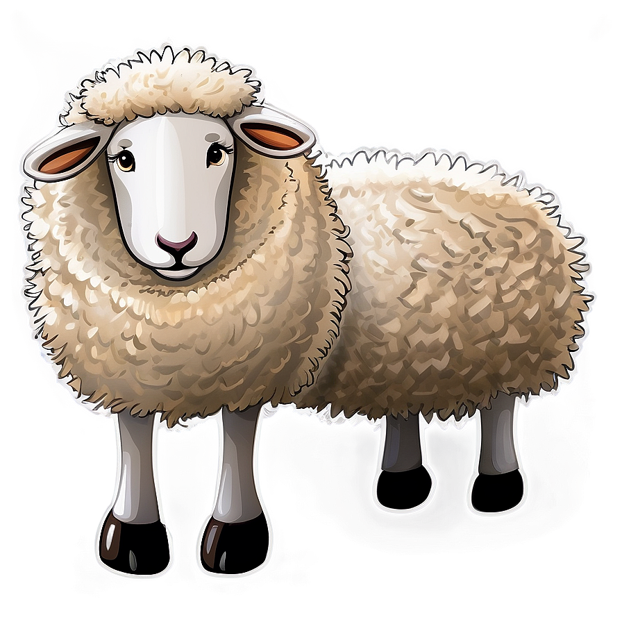 Cartoon Sheep D PNG image