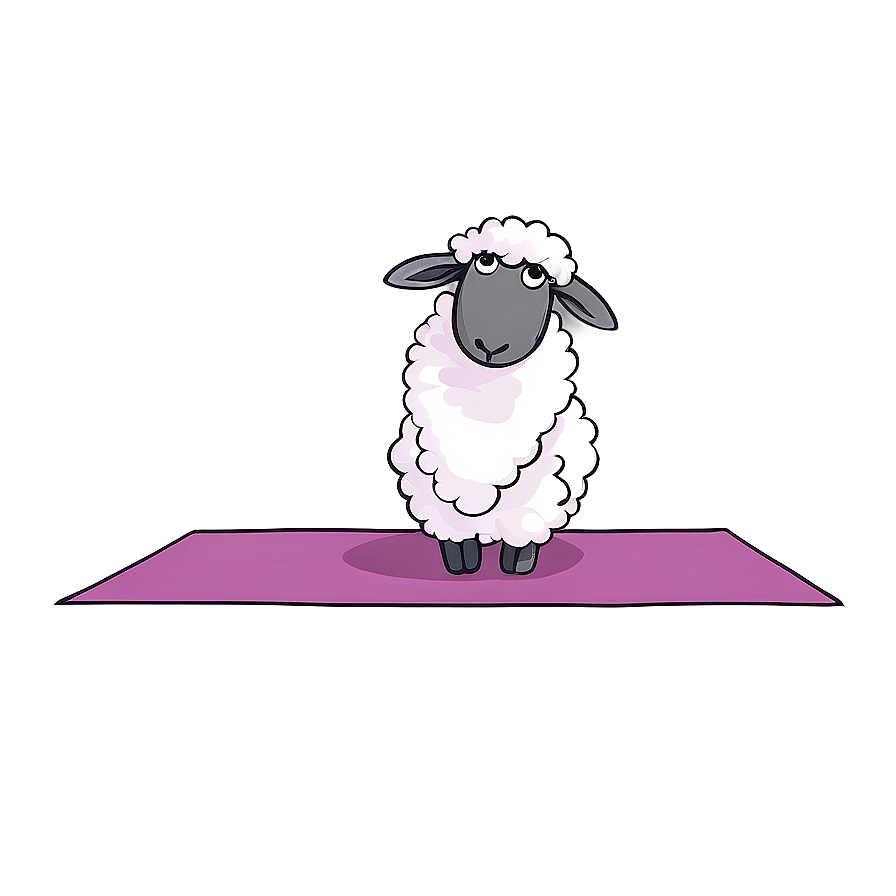 Cartoon Sheep Doing Yoga Png Jgv PNG image