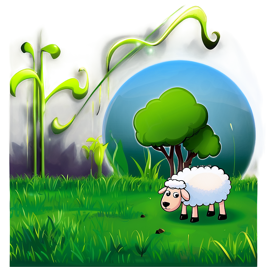 Cartoon Sheep Eating Grass Png 15 PNG image