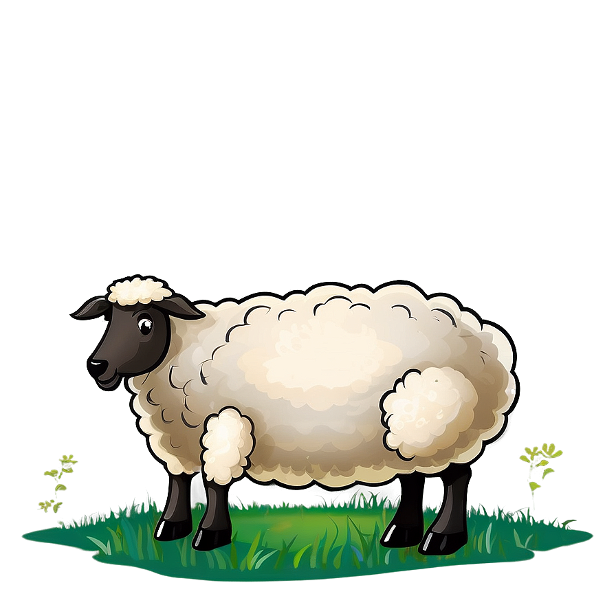 Cartoon Sheep Grazing Png 23 PNG image