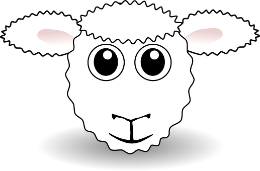 Cartoon Sheep Head Graphic PNG image