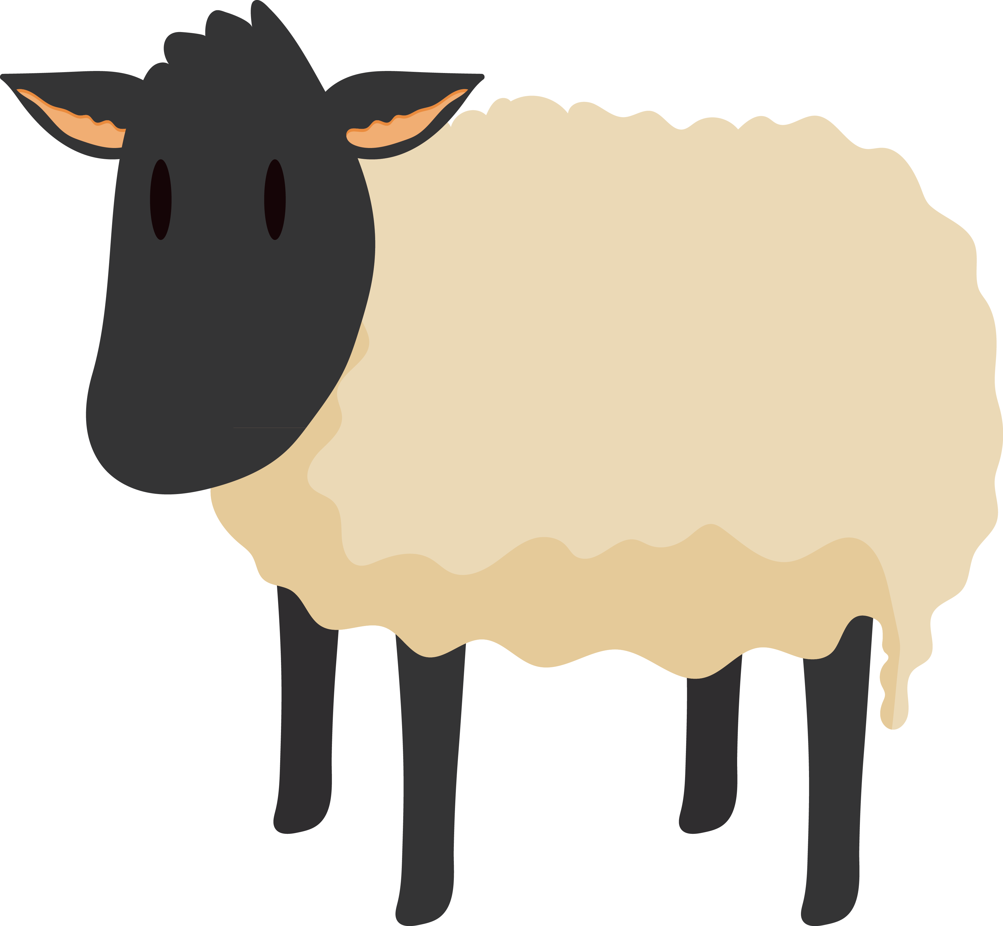 Cartoon Sheep Illustration PNG image