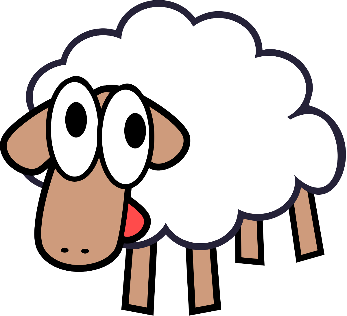 Cartoon Sheep Illustration PNG image