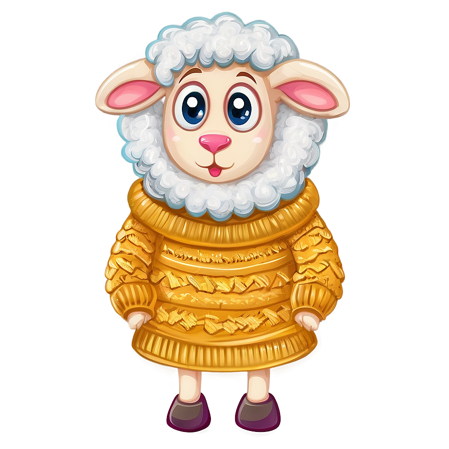 Cartoon Sheep In Sweater Png 68 PNG image