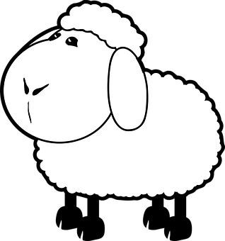 Cartoon Sheep Profile Graphic PNG image