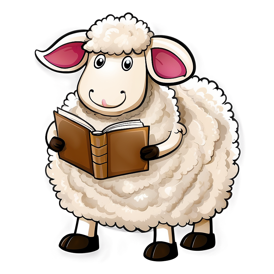 Cartoon Sheep With Book Png 57 PNG image