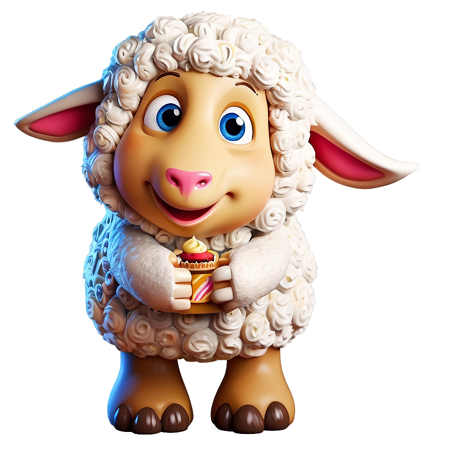 Cartoon Sheep With Cake Png Tlm PNG image