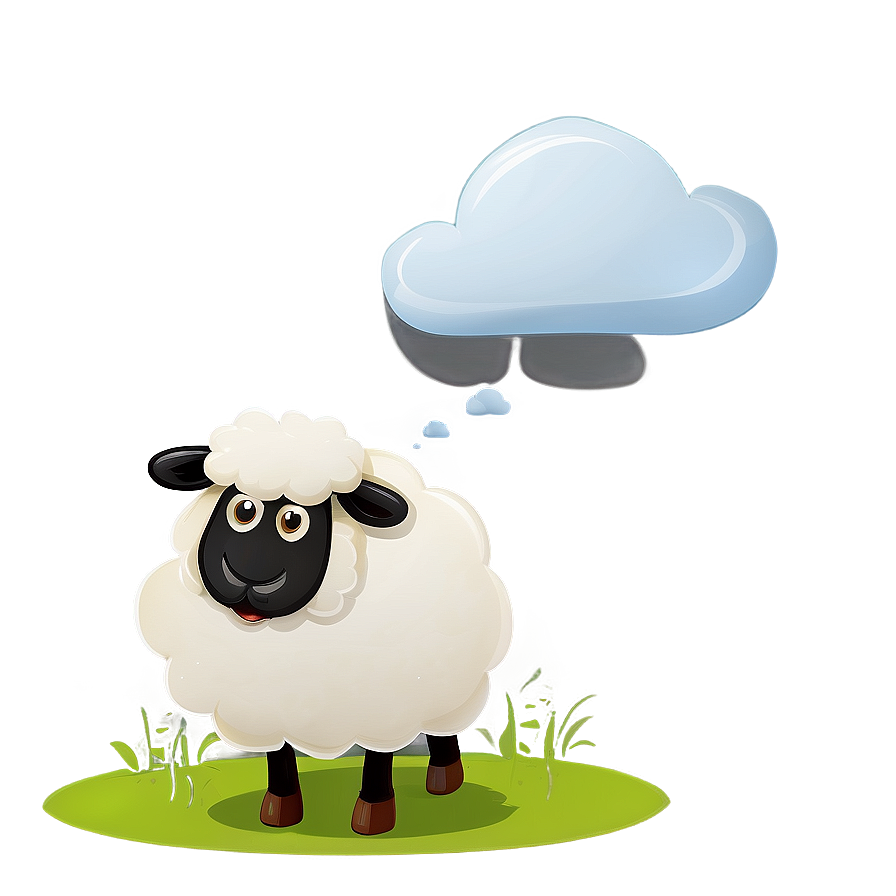 Cartoon Sheep With Cloud Png 06272024 PNG image