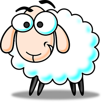 Cartoon Sheep With Glasses PNG image