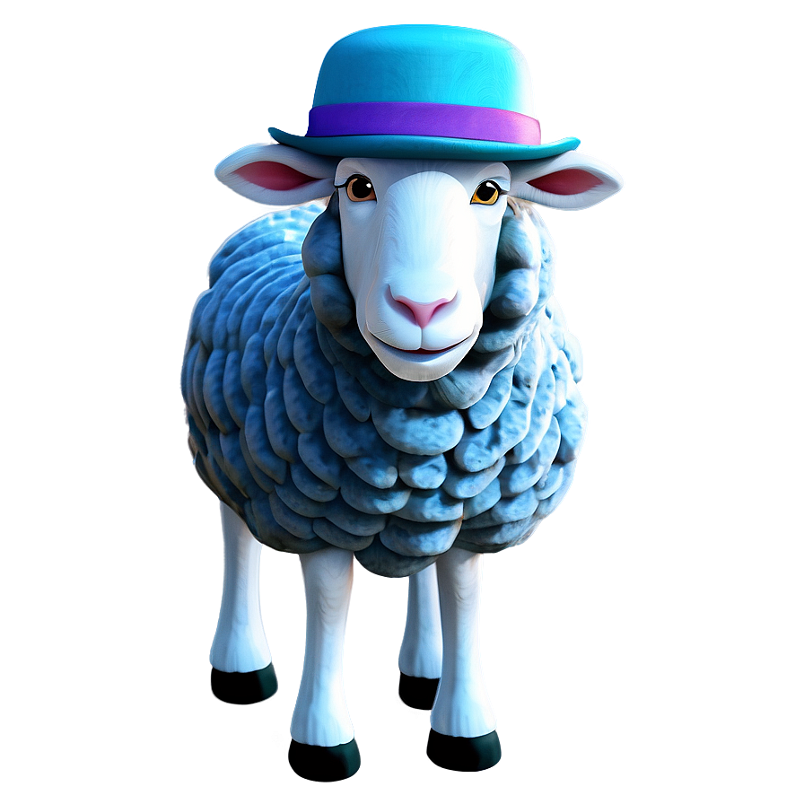 Cartoon Sheep With Hat Png Qsa PNG image