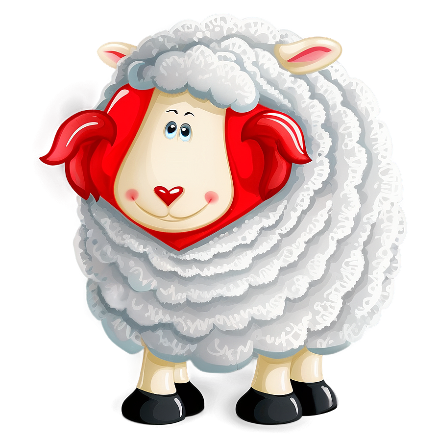 Cartoon Sheep With Heart Png Eqa84 PNG image