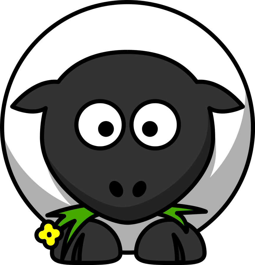 Cartoon Sheepwith Flower PNG image