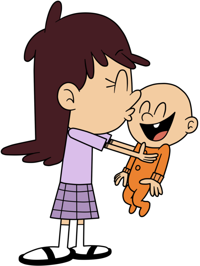 Cartoon Sibling Hug PNG image