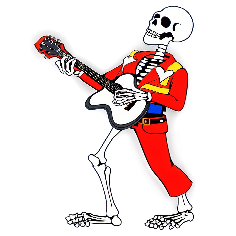 Cartoon Skeleton Playing Guitar Png 06262024 PNG image