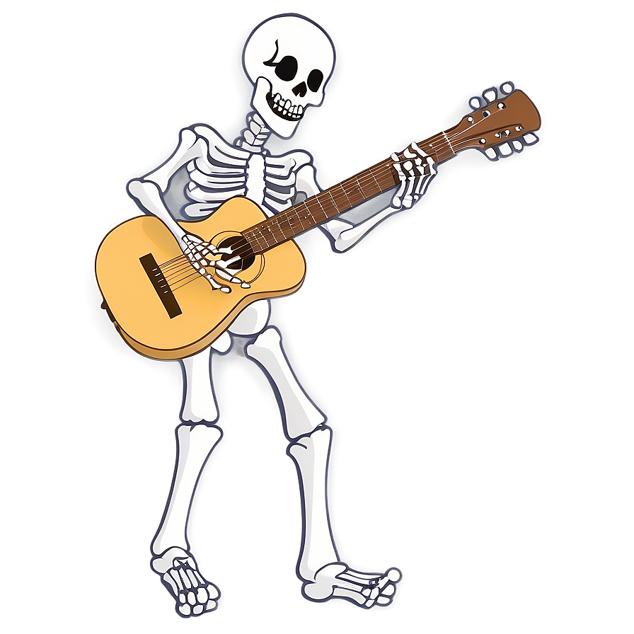 Cartoon Skeleton Playing Guitar Png 26 PNG image