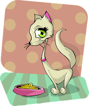 Cartoon Skeptical Cat Illustration PNG image