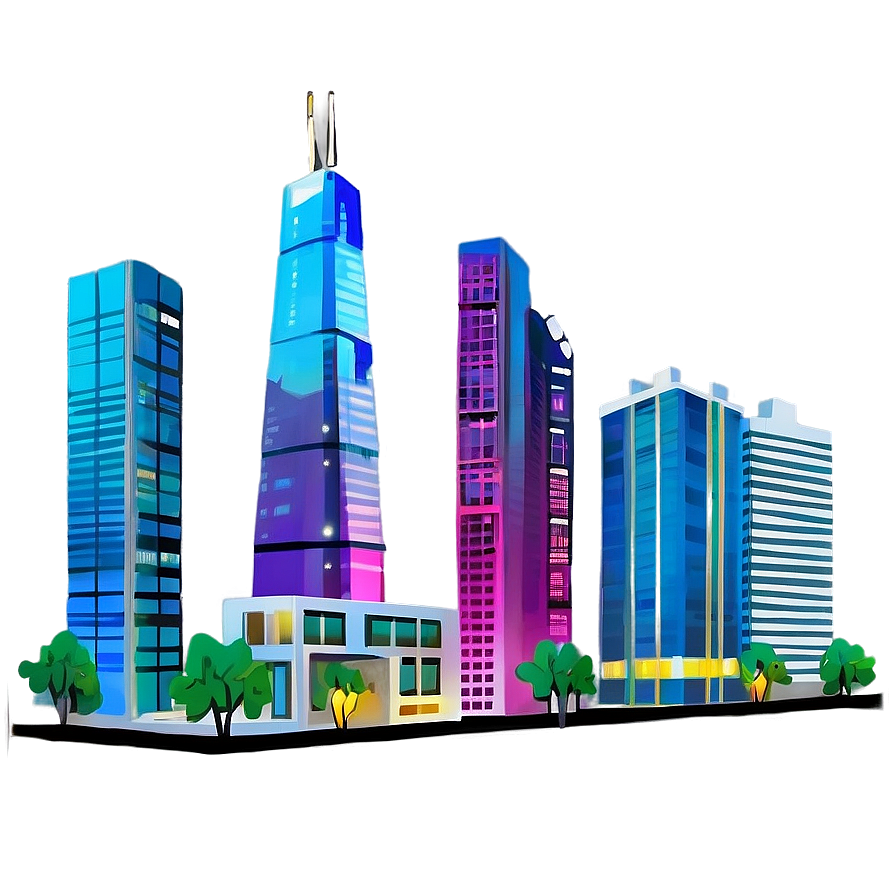 Cartoon Skyscrapers Png 05062024 PNG image