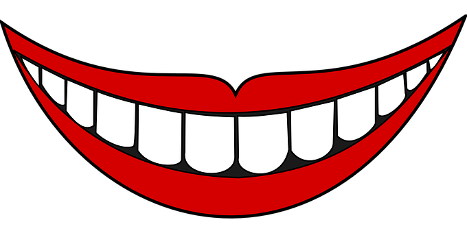 Cartoon Smilewith Red Lips PNG image