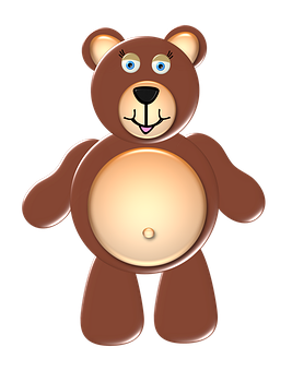 Cartoon Smiling Brown Bear PNG image