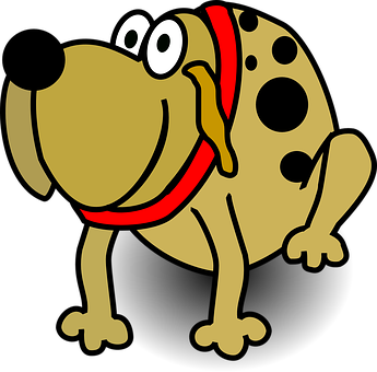 Cartoon Smiling Dogwith Red Collar PNG image