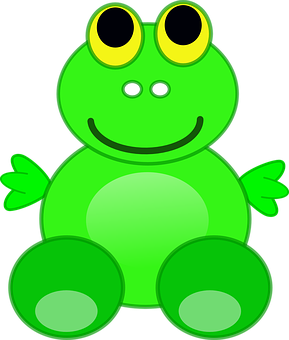 Cartoon Smiling Frog Graphic PNG image