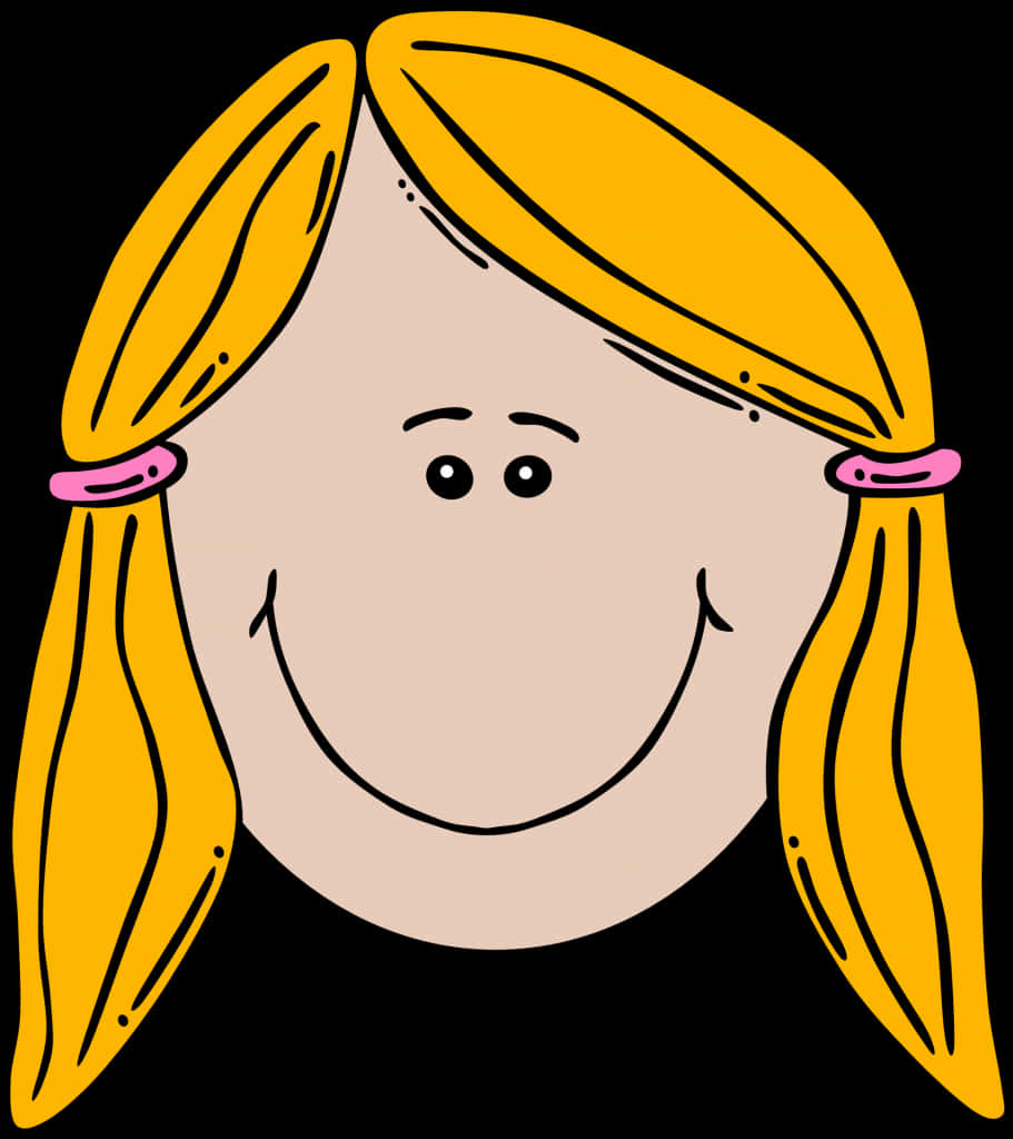 Cartoon Smiling Girl Illustration PNG image