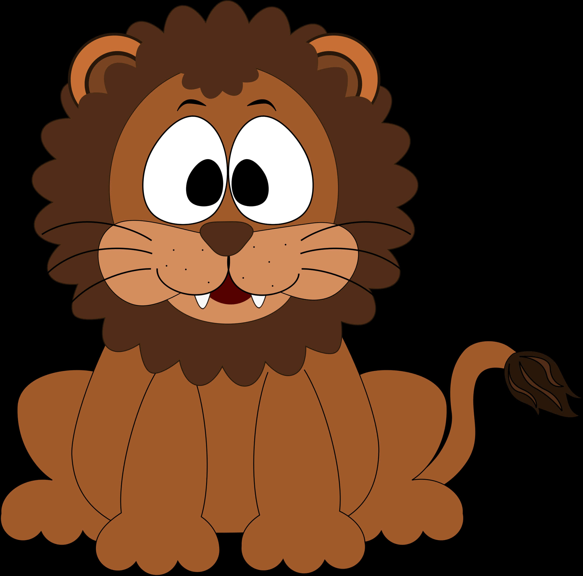 Cartoon Smiling Lion Illustration PNG image