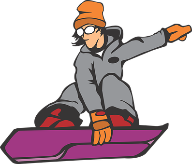 Cartoon Snowboarder Action Pose PNG image