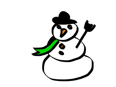 Cartoon Snowman Black Background PNG image