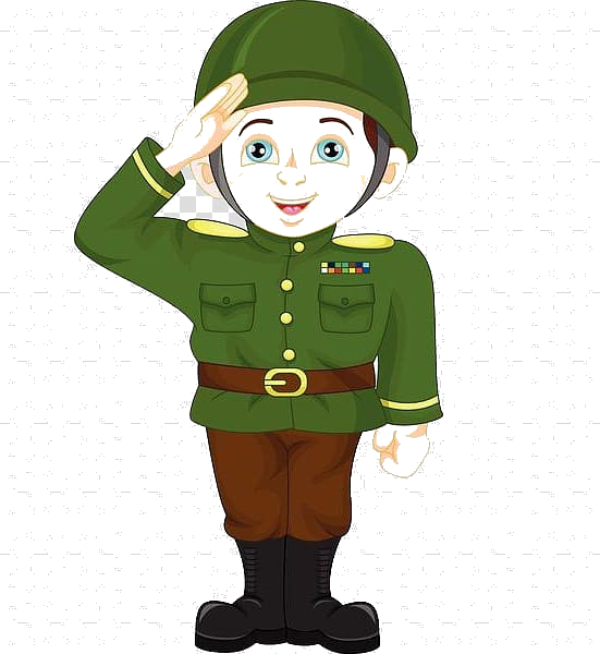 Cartoon Soldier Saluting PNG image