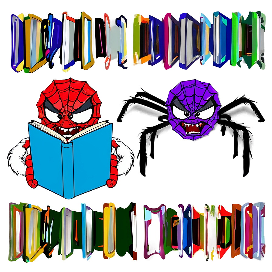 Cartoon Spider With Book Png 86 PNG image