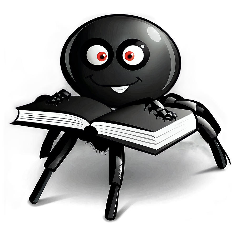 Cartoon Spider With Book Png Ggc PNG image