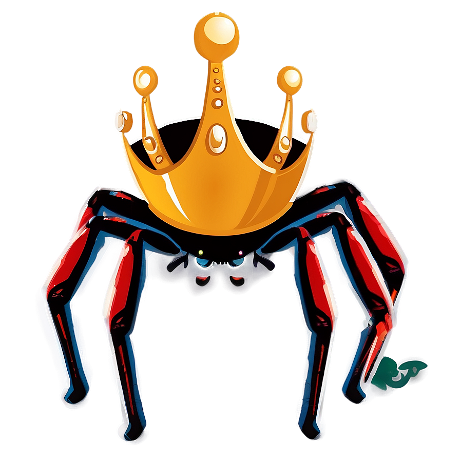 Cartoon Spider With Crown Png 06272024 PNG image