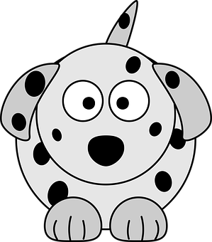 Cartoon Spotted Dog Graphic PNG image