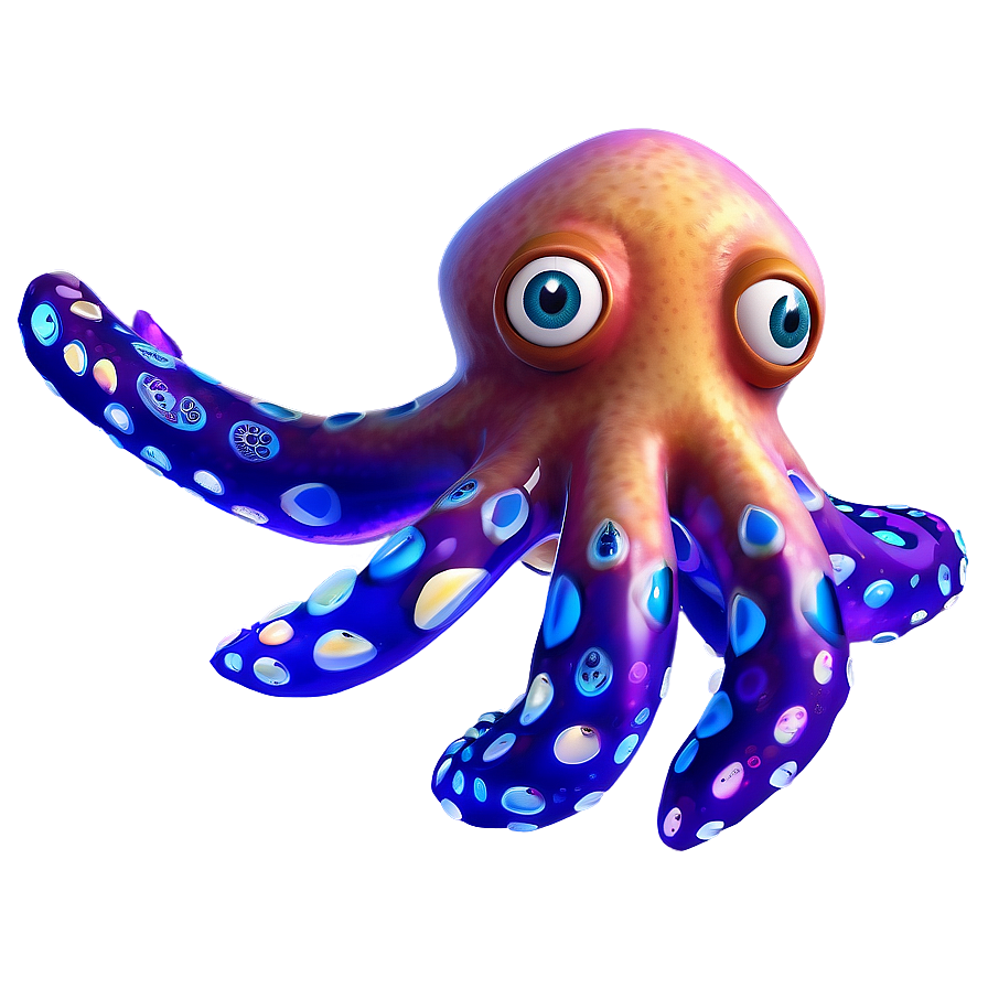 Cartoon Squid Character Png 05242024 PNG image